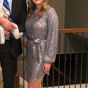 Silver Sequin Dress